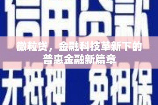 绥芬河微粒贷，金融科技革新下的普惠金融新篇章