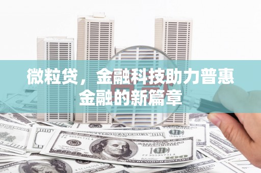 绥芬河微粒贷，金融科技助力普惠金融的新篇章