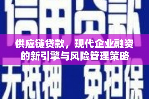 绥芬河供应链贷款，现代企业融资的新引擎与风险管理策略