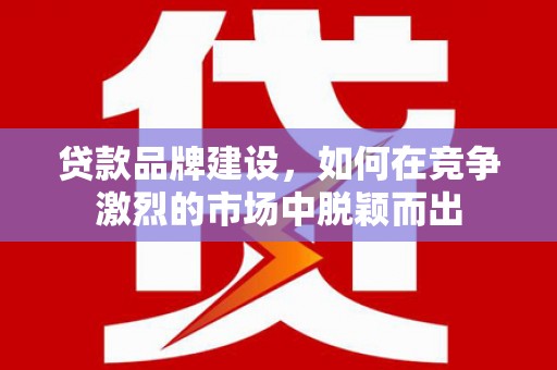 绥芬河贷款品牌建设，如何在竞争激烈的市场中脱颖而出