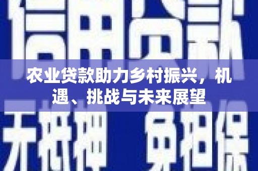 绥芬河农业贷款助力乡村振兴，机遇、挑战与未来展望