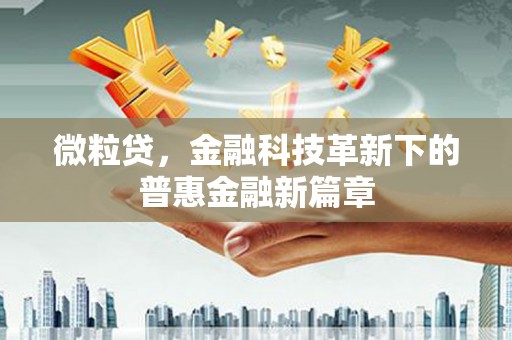 绥芬河微粒贷，金融科技革新下的普惠金融新篇章
