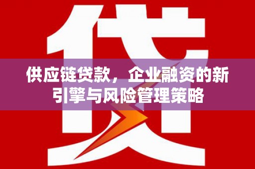 绥芬河供应链贷款，企业融资的新引擎与风险管理策略